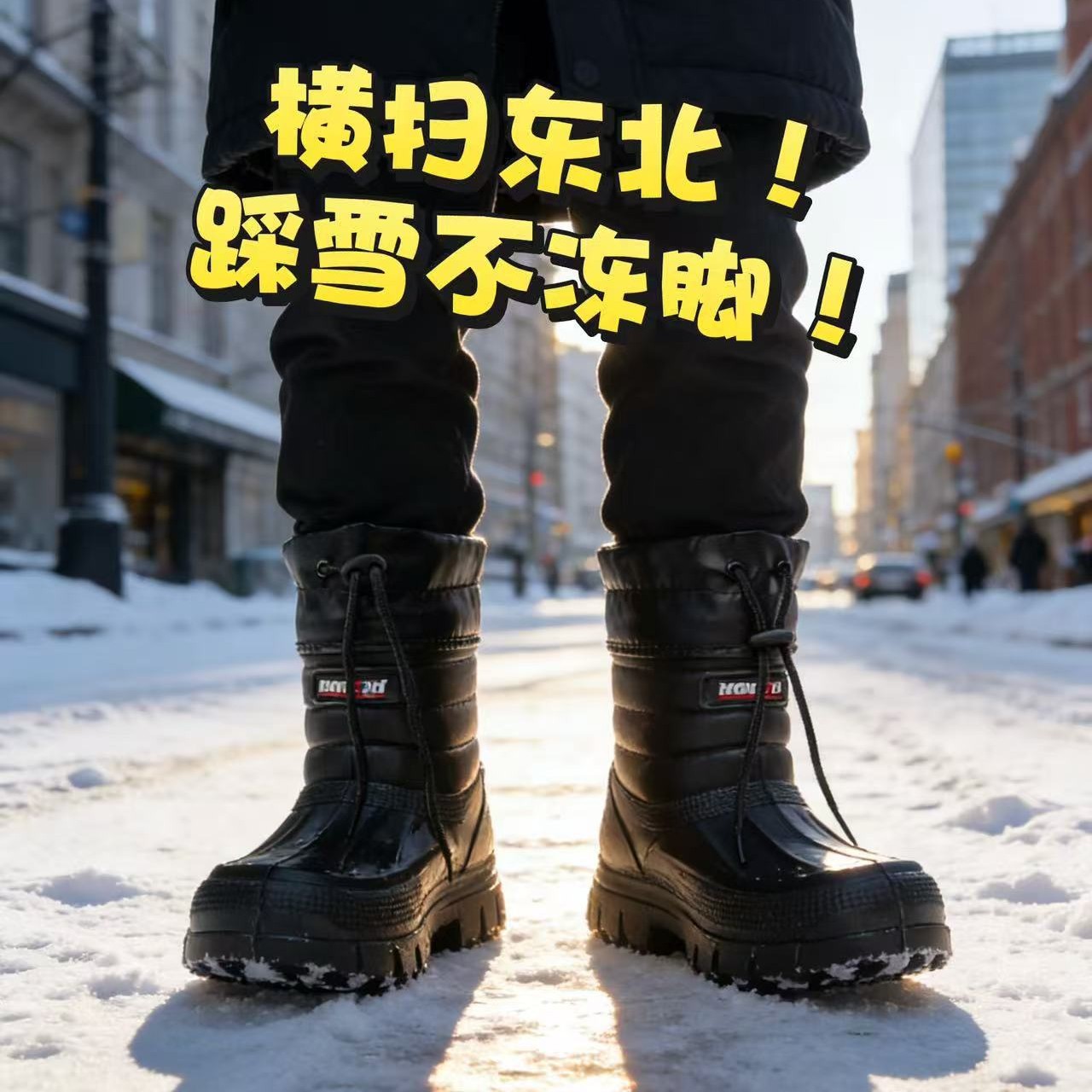 Waterproof Winter Boot - Sepatu salju pria baru berbahan beludru