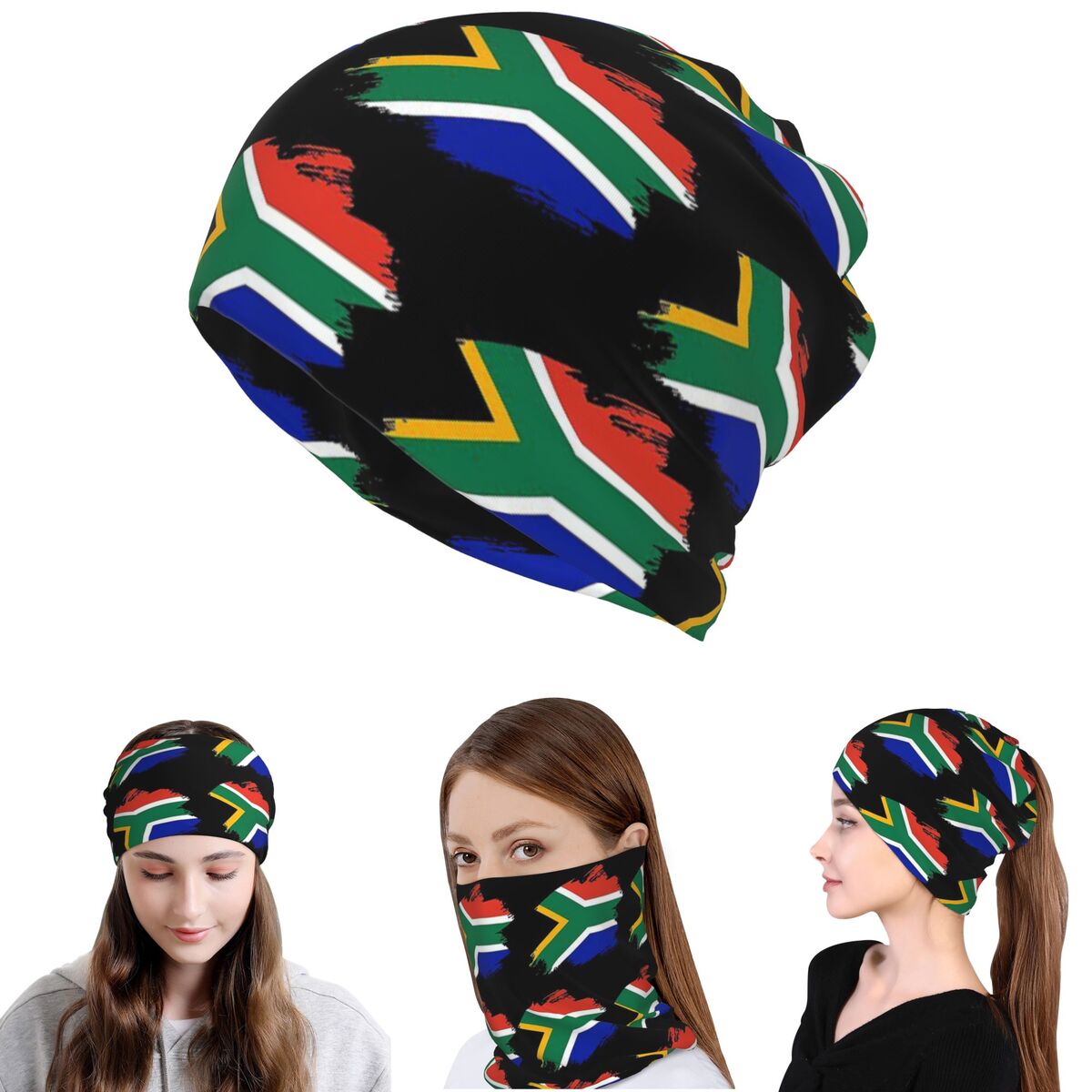 Knit Beanie Hat Warm - Bandana Bendera Springboks Afrika Selatan, Syal