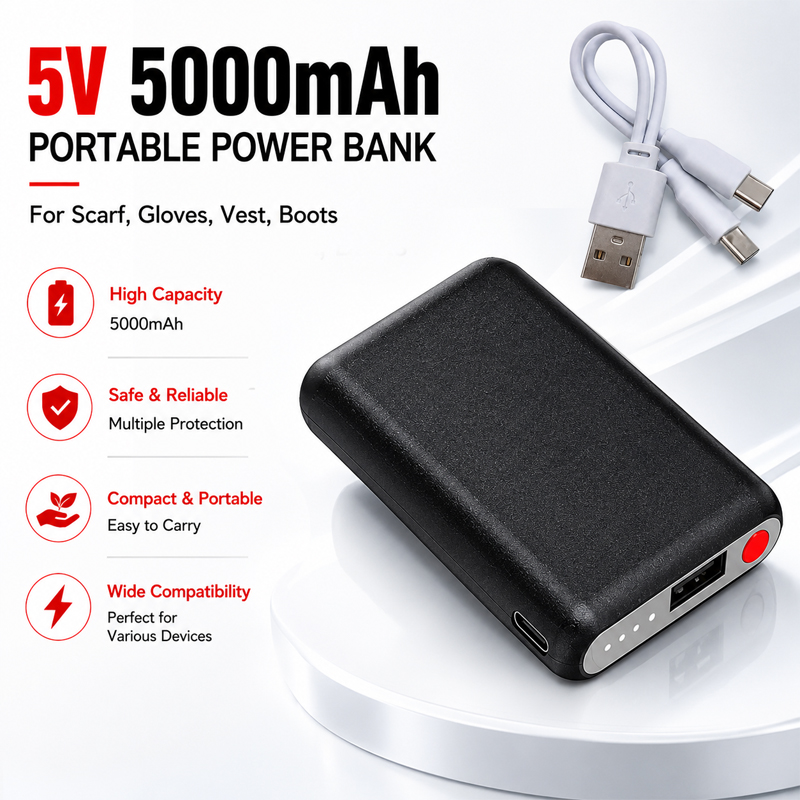 Heated Vest Battery - Baterai Power Bank 5V 5000mAh untuk