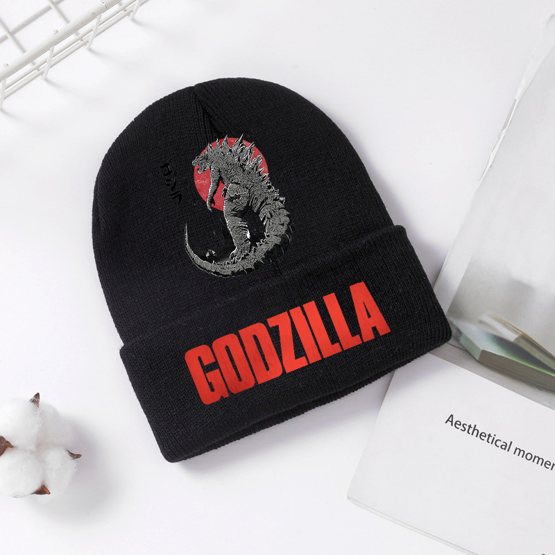 Knit Beanie Hat Warm - Godzilla Topi Rajut Musim Dingin Musim