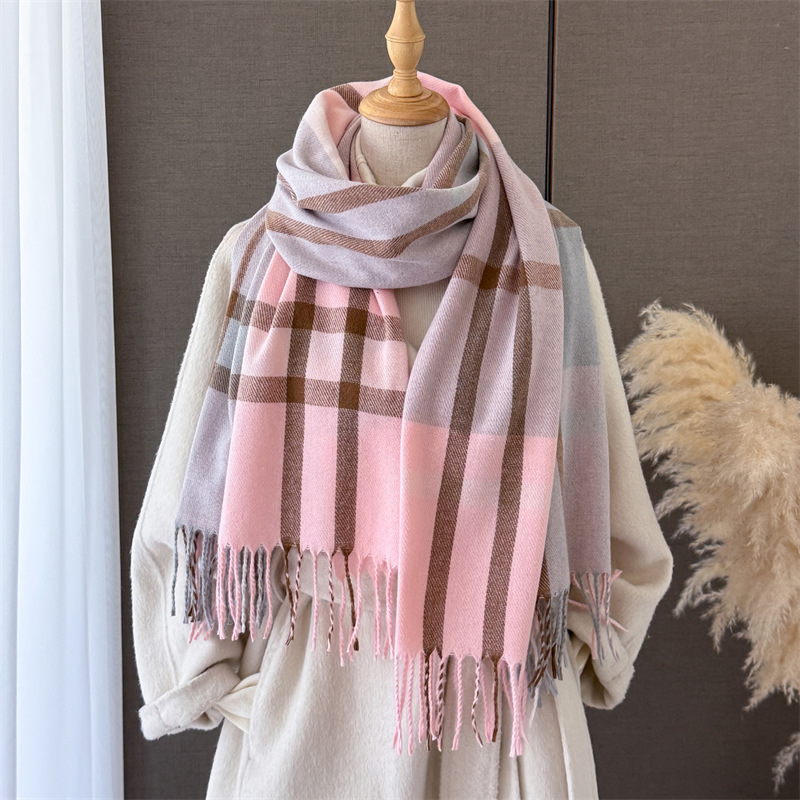 Selendang Wanita Motif Kotak-k - Cashmere Pashmina Wrap ulasan dan harga