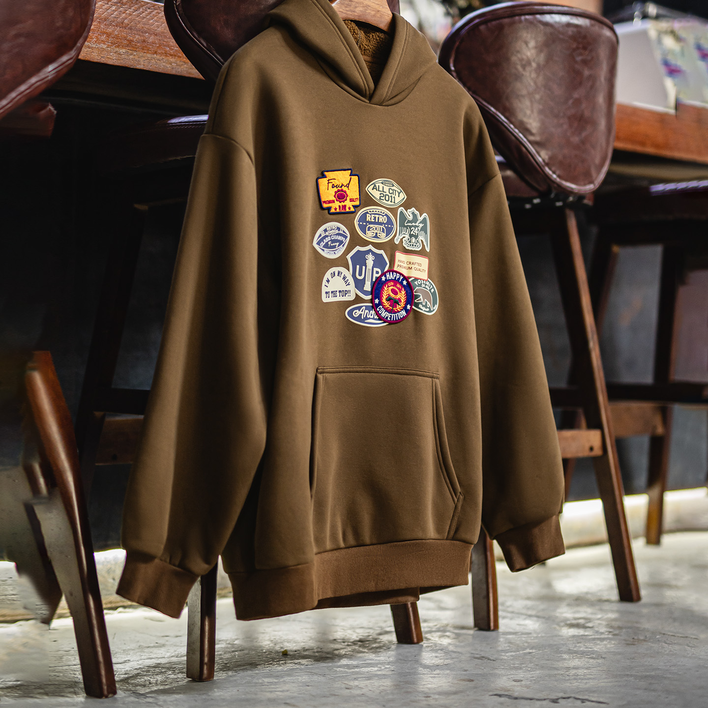 Hoodie Pria Maden Vintage deng - Sherpa Hoodie Fleece ulasan dan harga