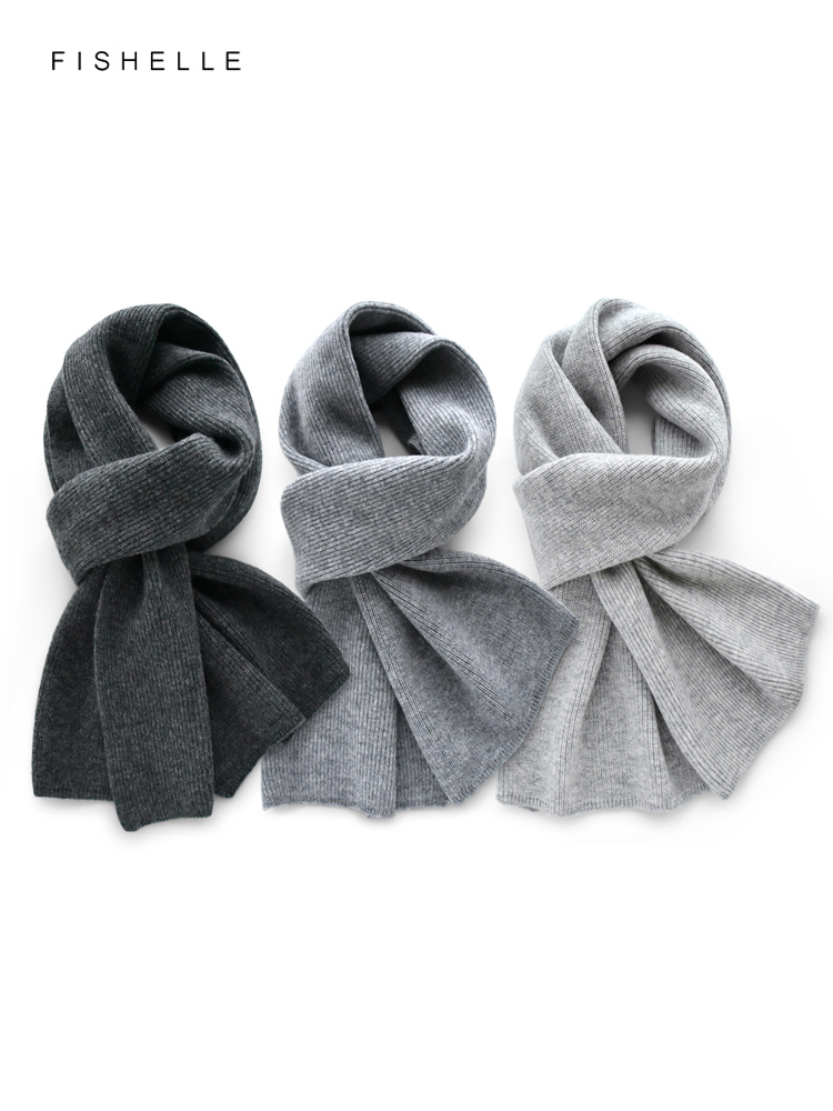 Syal rajut warna polos abu-abu - Wool Scarf Men ulasan dan harga