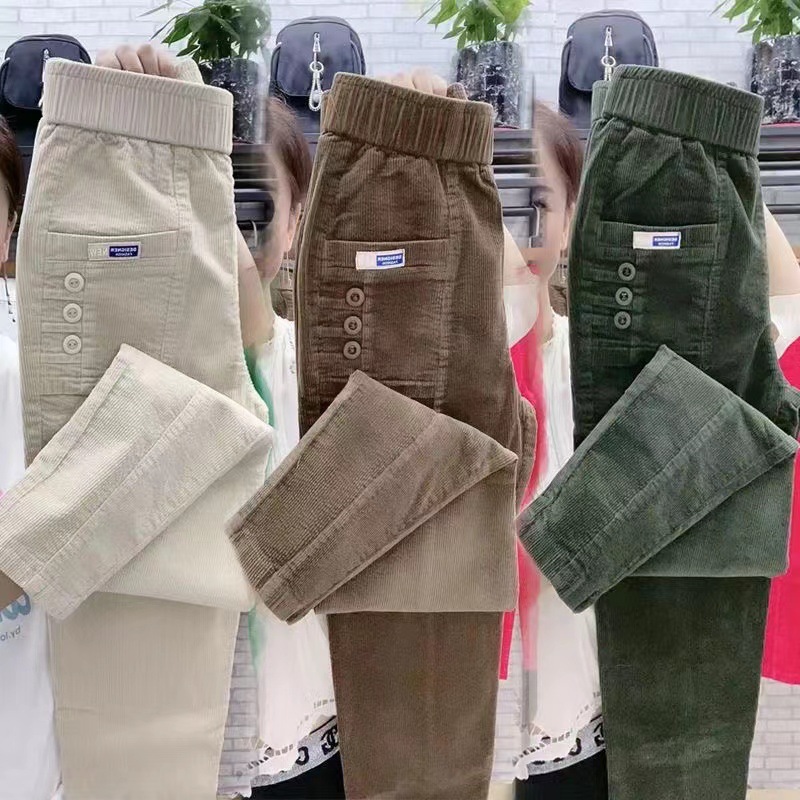 Celana longgar wanita, celana  - Corduroy Pant Warm ulasan dan harga