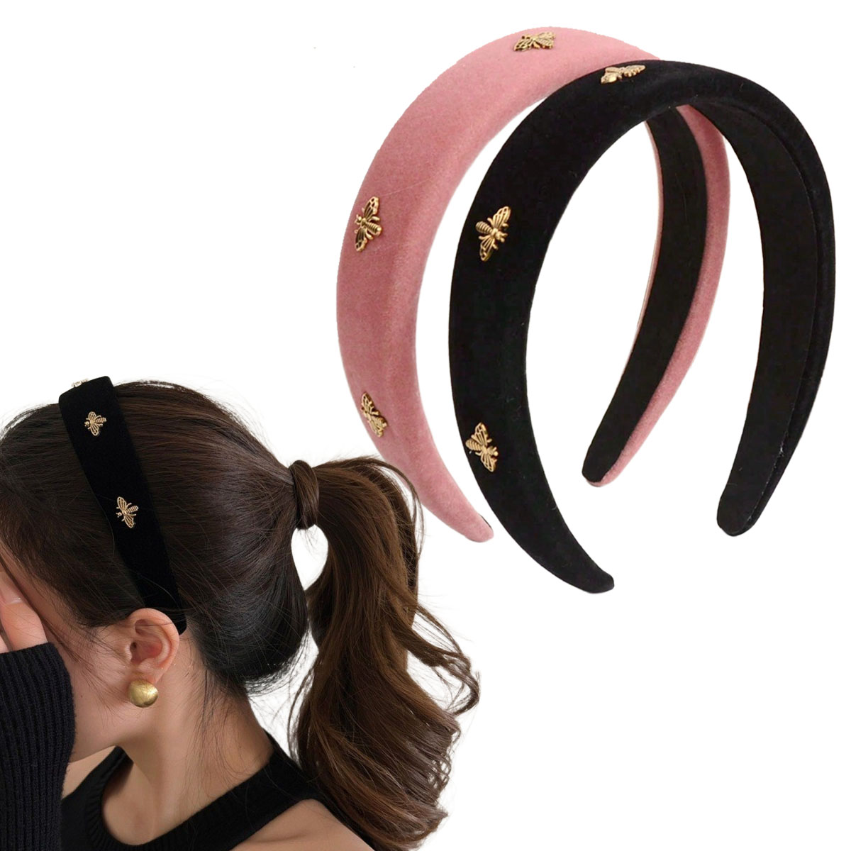 Ikat Kepala Beludru Hitam Litt - Winter Headband Fleece ulasan dan harga