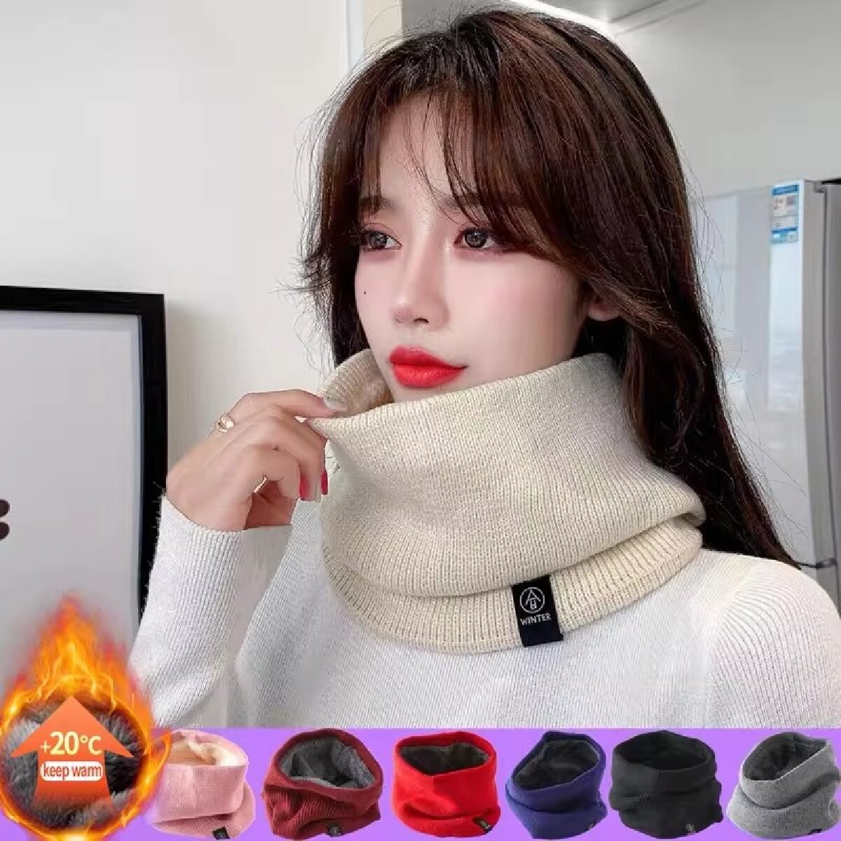 Syal wol rajut wanita, padat m - Winter Headband Fleece ulasan dan harga